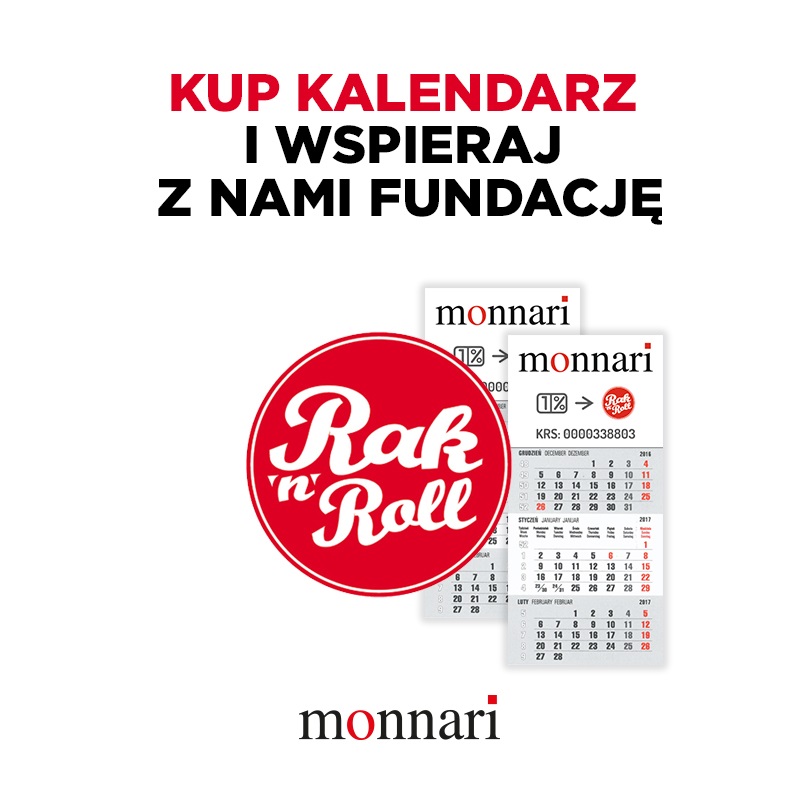 Testd Wspieraj Fundacje Razem Z Monnari kalendarz rak n roll