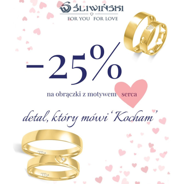 „-25% NA OBRĄCZKI ŚLUBNE Z MOTYWEM SERCA„