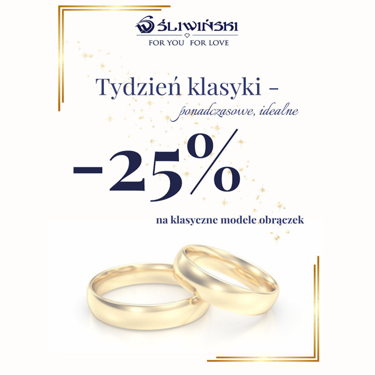 „Tydzień z klasyką – 25% na parę obrączek klasycznych”