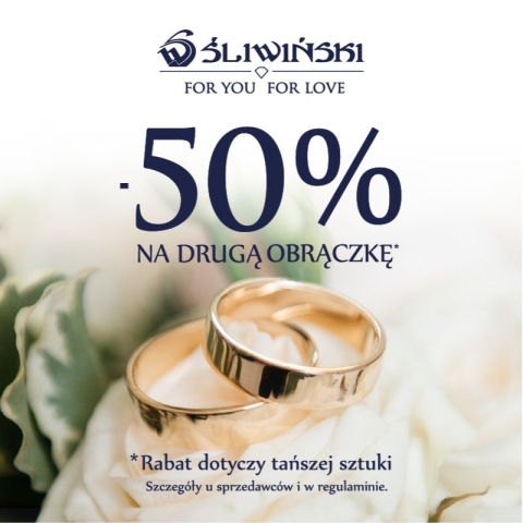  PROMOCJA ORĄCZKOWA -50% NA DRUGĄ,  TAŃSZĄ SZTUKĘ 