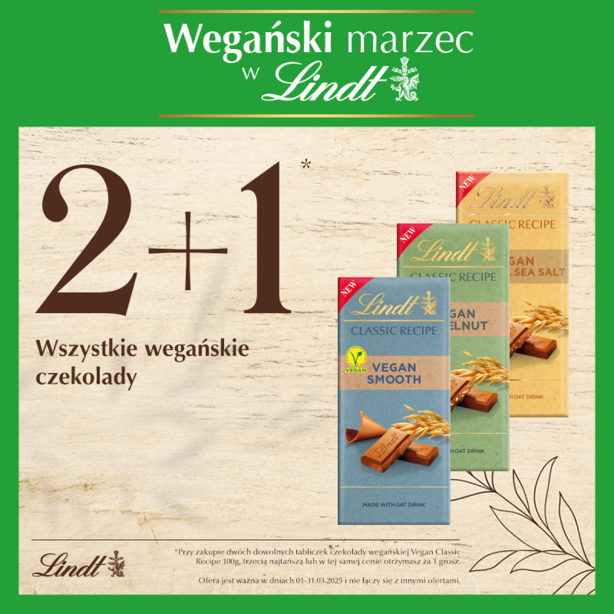 2+1 na wszystkie czekolady wegańskie!