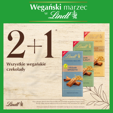 2+1 NA WSZYSTKIE CZEKOLADY WEGAŃSKIE!