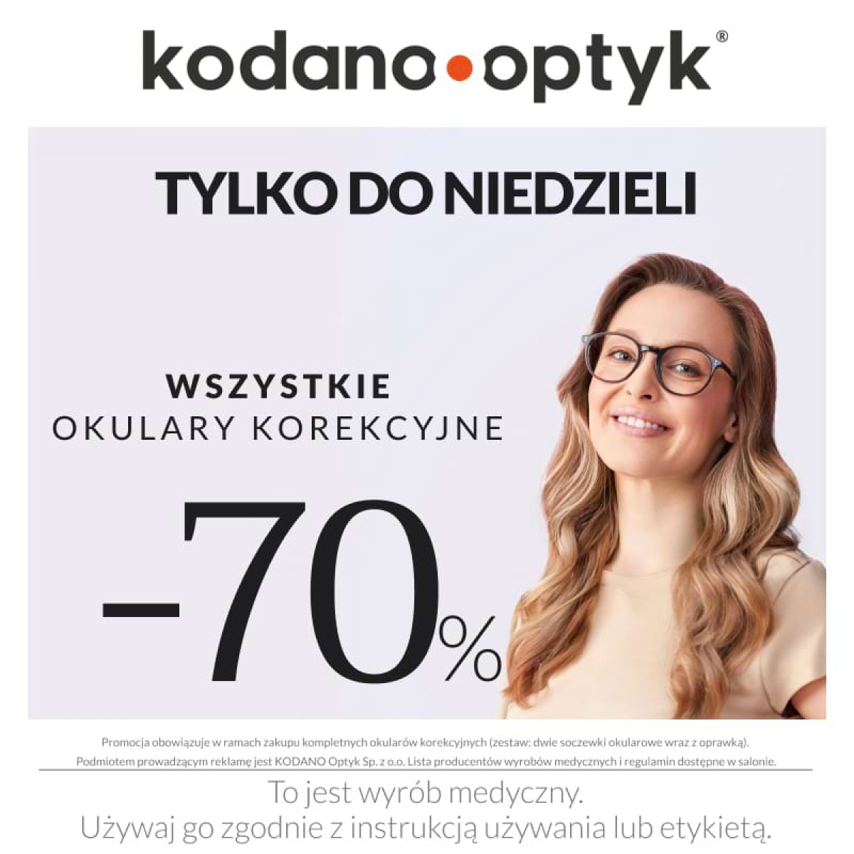 WSZYSTKIE okulary korekcyjne 70% taniej!