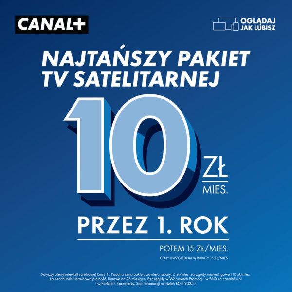 Najtańsza telewizja satelitarna w CANAL+!