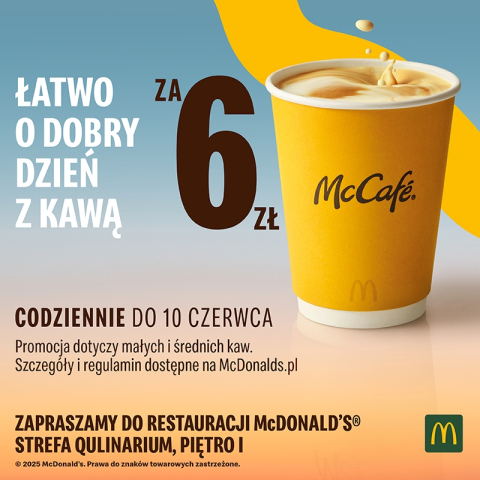 Zapraszamy na pyszną kawę za 6zł!!!
