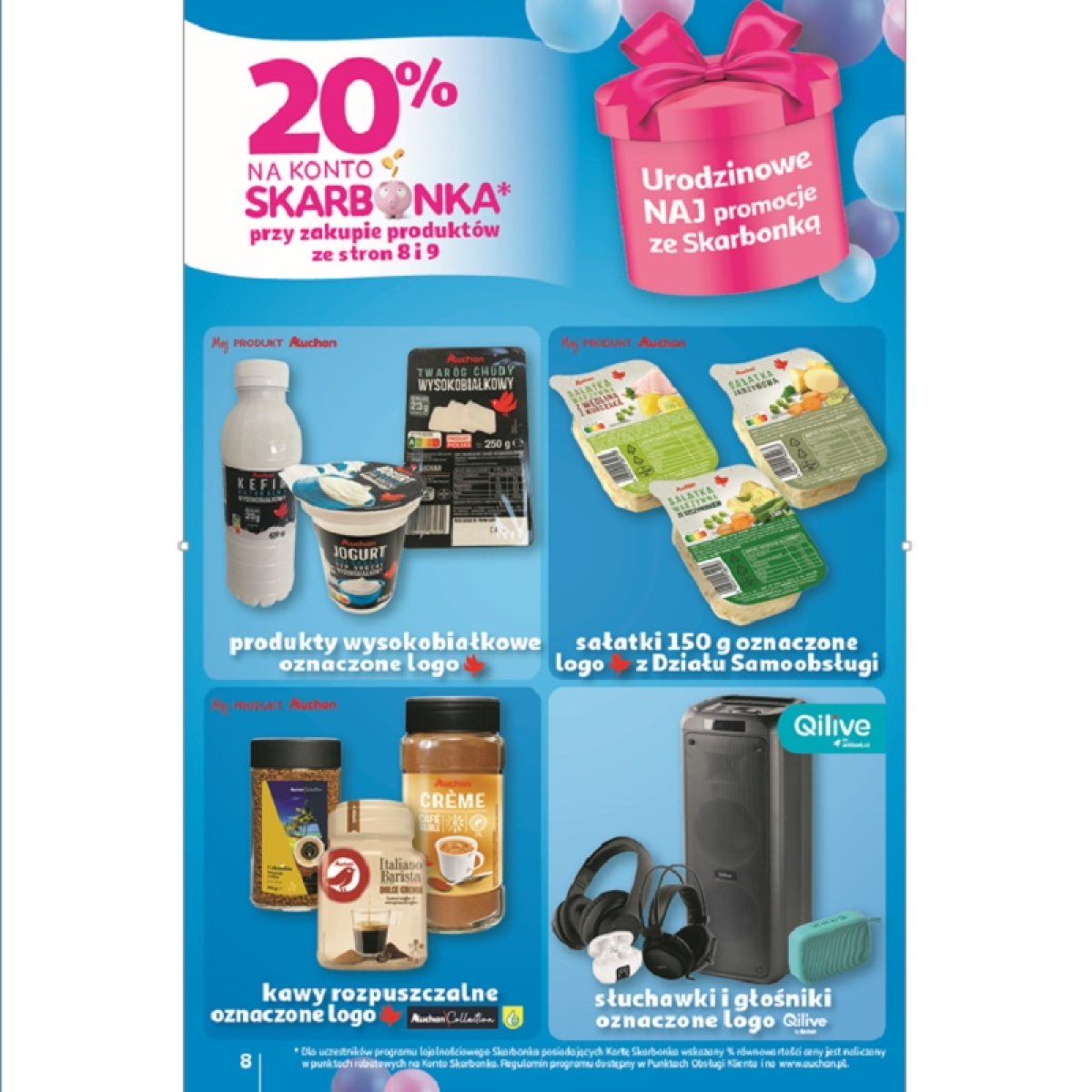 20% zwrotu na konto Skarbonka.