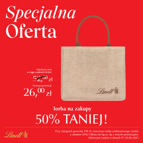 50% taniej torba wielorazowego użytku