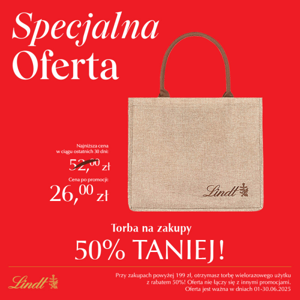 50% taniej torba wielorazowego użytku