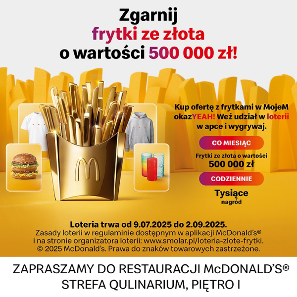 Kup ofertę z frytkami w MojeM okazYEAH!, weź udział w loterii!!!