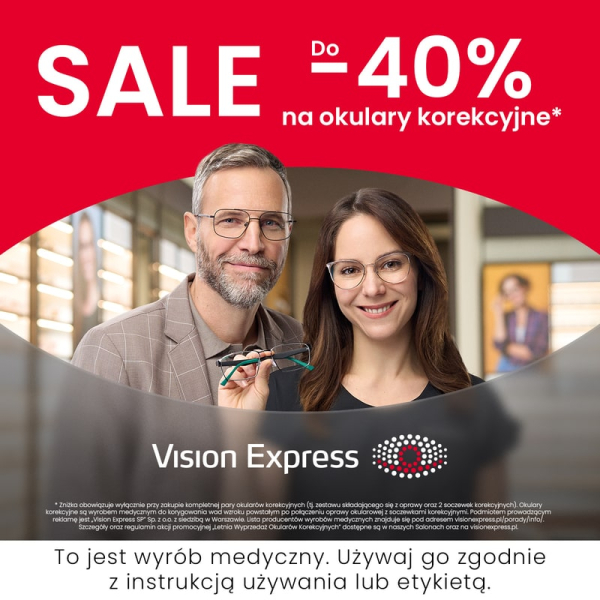 Wyprzedaż okularów korekcyjnych do -40% w Vision Express!