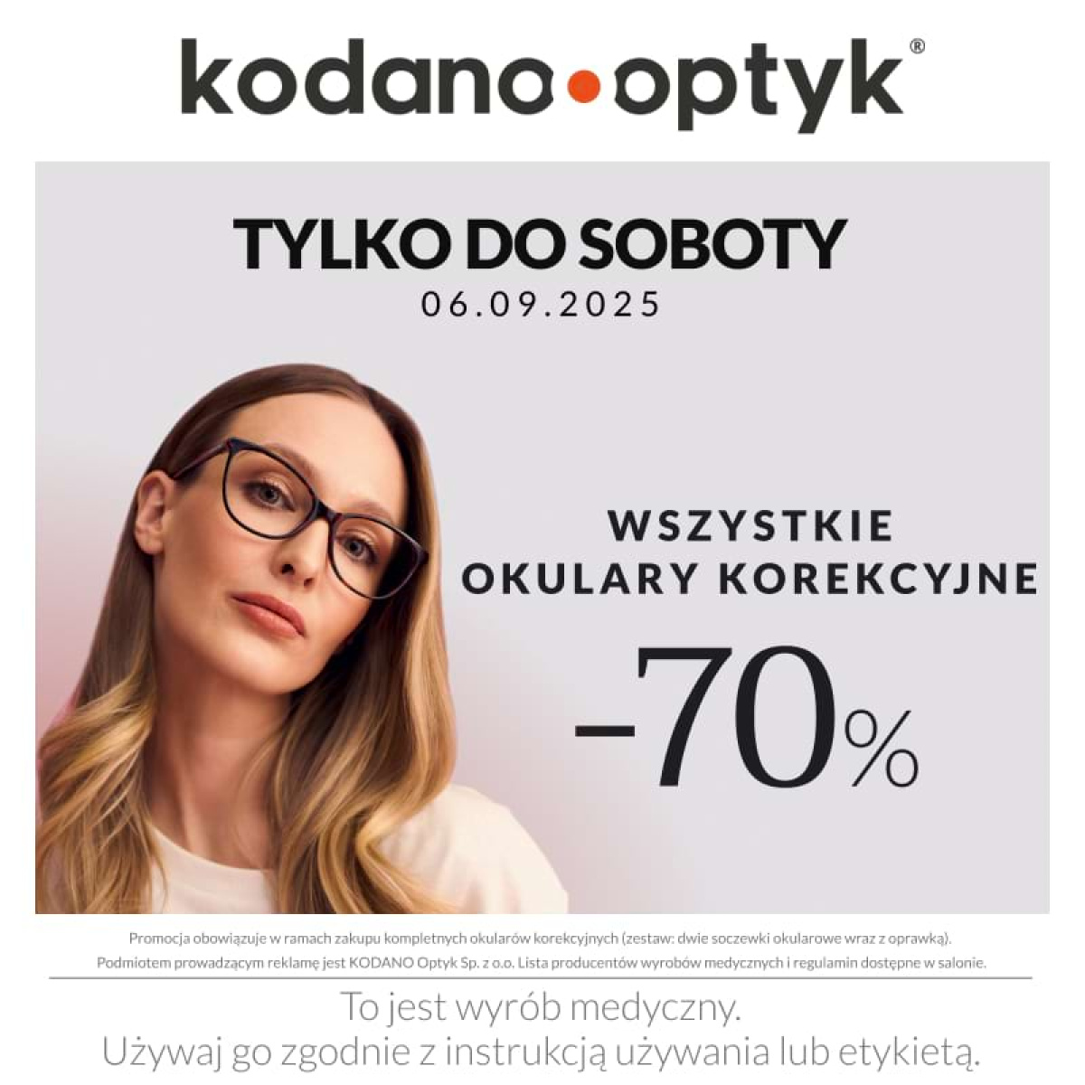 WSZYSTKIE okulary korekcyjne 70% taniej!