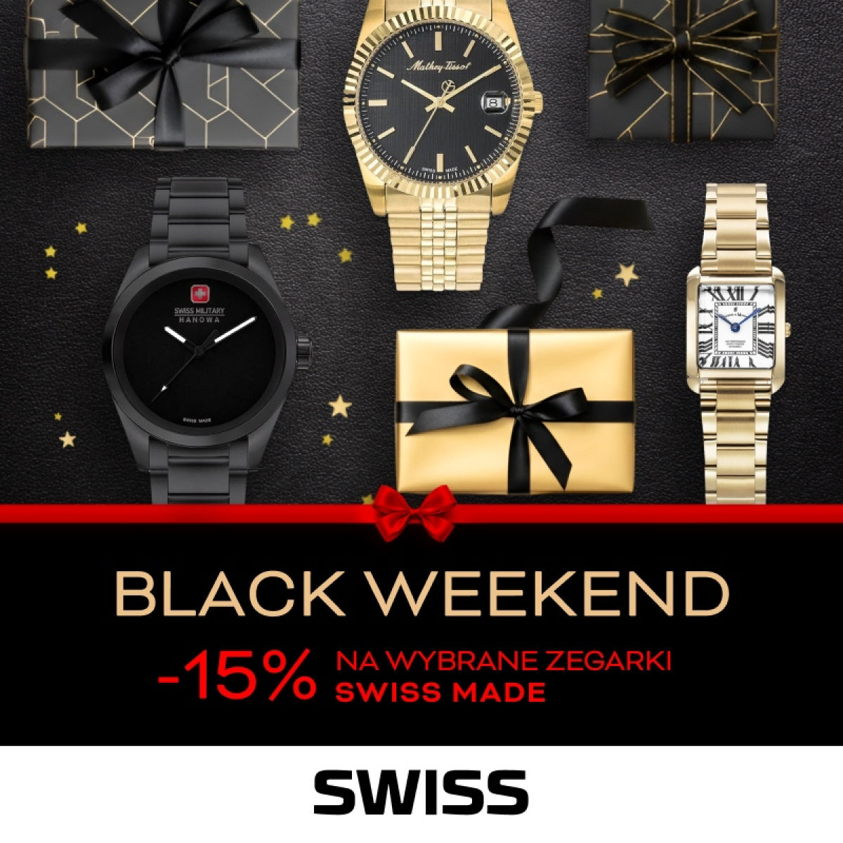 Black Weekend w SWISS: -15% na wybrane zegarki SWISS MADE