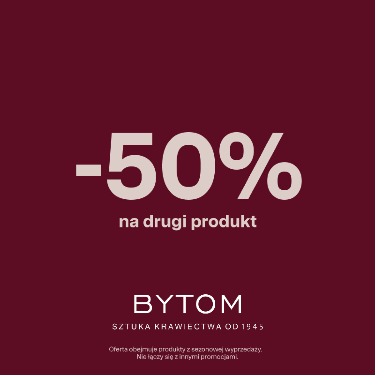 - 50% na drugi produkt