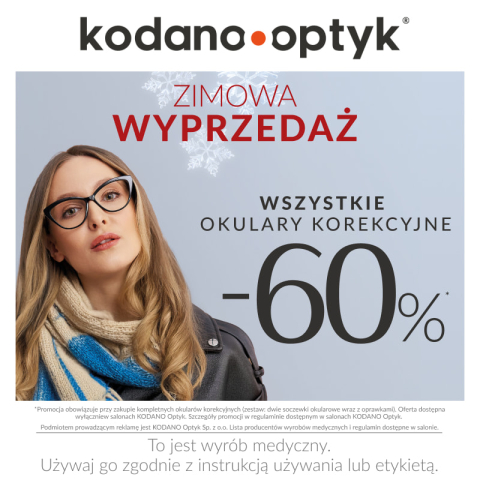 Zimowa wyprzedaż! WSZYSTKIE okulary korekcyjne 60% taniej!