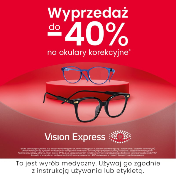 Zimowa wyprzedaż okularów korekcyjnych do -40% w Vision Express!