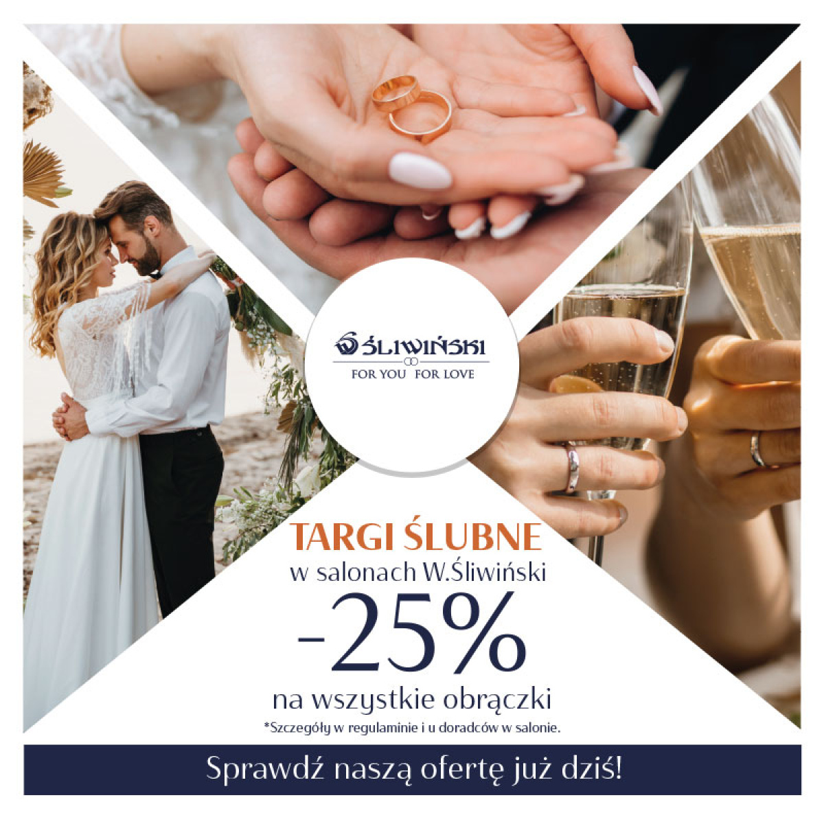 TARGI ŚLUBNE- 25 % NA WSZYSTKIE MODELE OBRĄCZEK