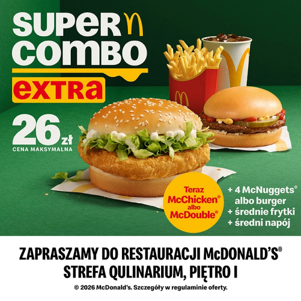 Gdy Twój apetyt mówi „więcej”, Super Combo Extra za 26 zł.