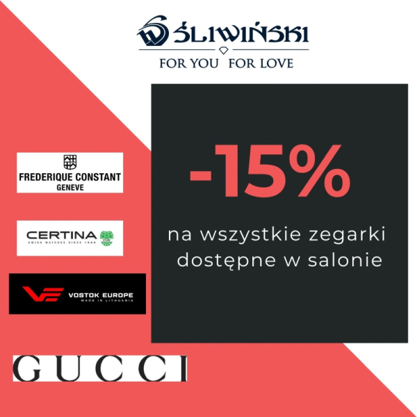 Promocja na zegarki -15 % na marki dostępne w salonie