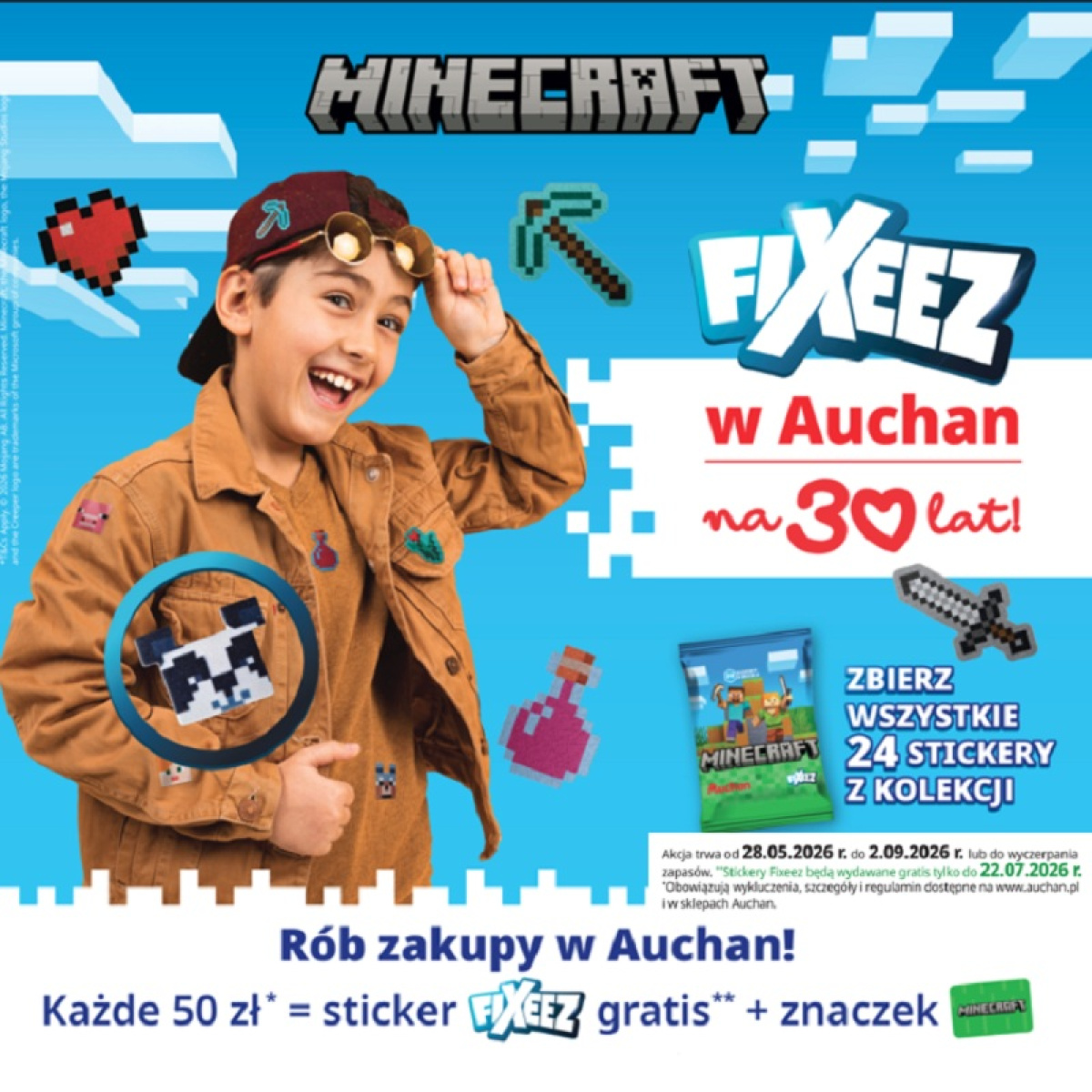 Naklejkomania Minecraft w Auchan
