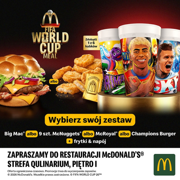 Kolekcjonerskie kubki FIFA World Cup™ z Champions Burger. 