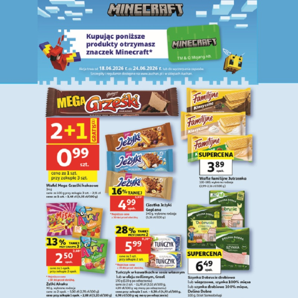 Naklejkomania Minecraft w Auchan.