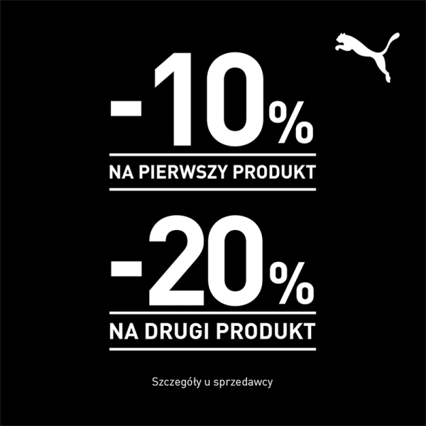 Puma! -10% na pierwszy, -20% na drugi produkt + SALE