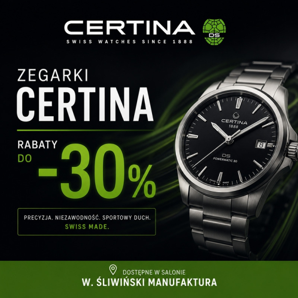 Promocja na zegarki Certina do -30%