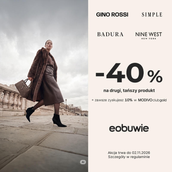 -40% na drugi, tańszy produkt w eobuwie!