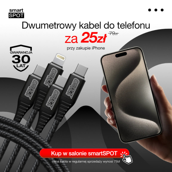 Dwumetrowy kabel do telefonu za 25zł! 